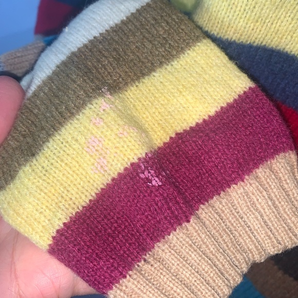 Gap vintage lambswool Hong Kong Colorful rainbow multi Striped Womens Sweater L - Picture 3 of 5